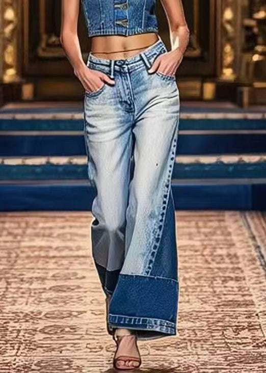Women's High Waist Blue Denim Shorts - OutfitLondon