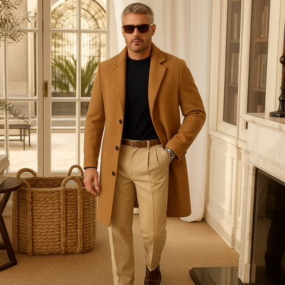 Classic Fit Men's Knee Length Coat
