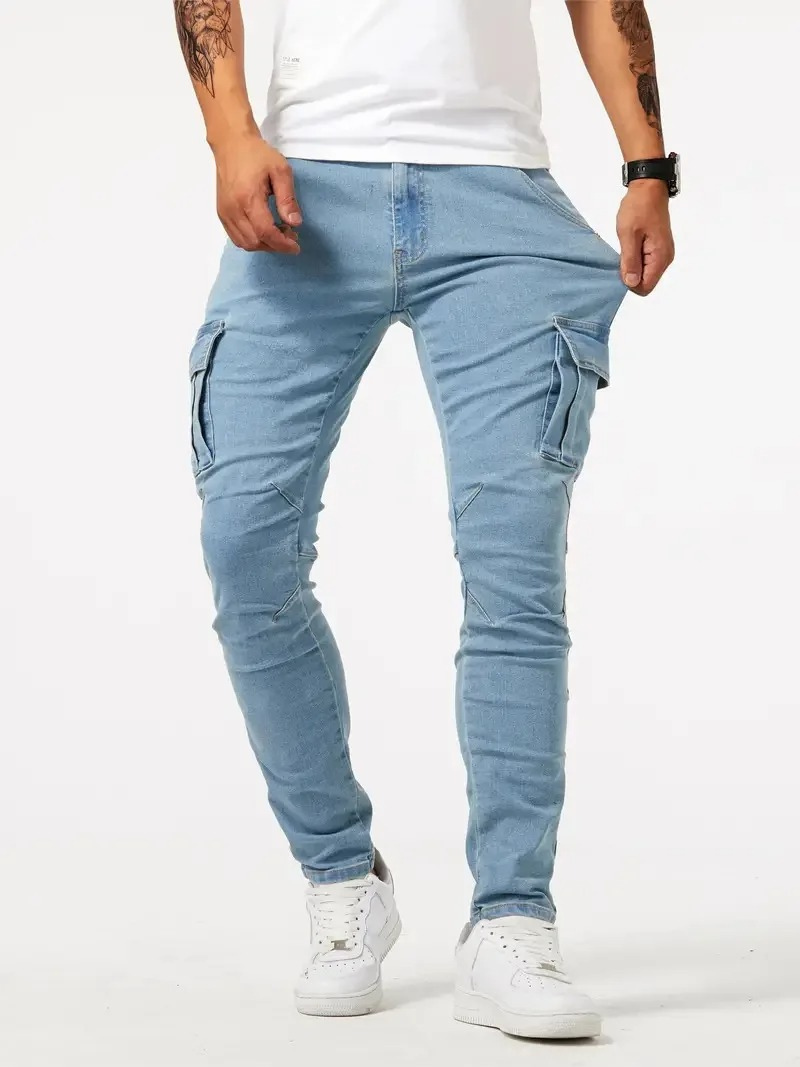 Regular Fit Mens Straight Leg Jeans with Pockets - OutfitLondon