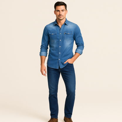 Classic Blue Jeans Shirt for Men