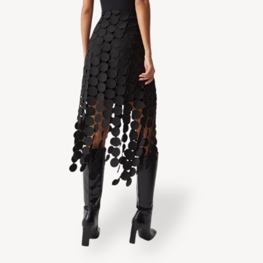 Flirty Round Hem Mid Length Skirt