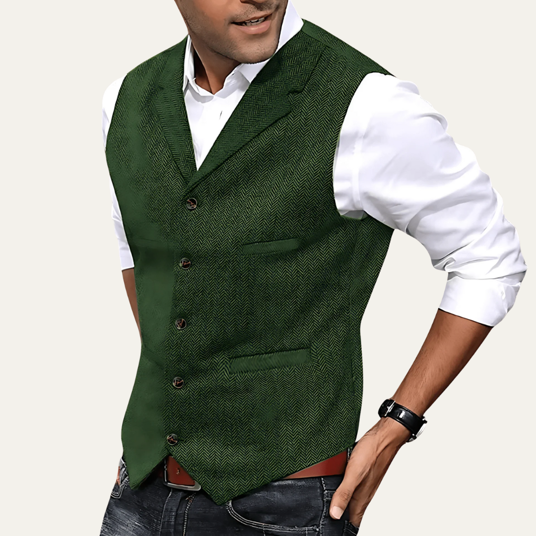 Slim Fit Textured Vest for Men - OutfitLondon