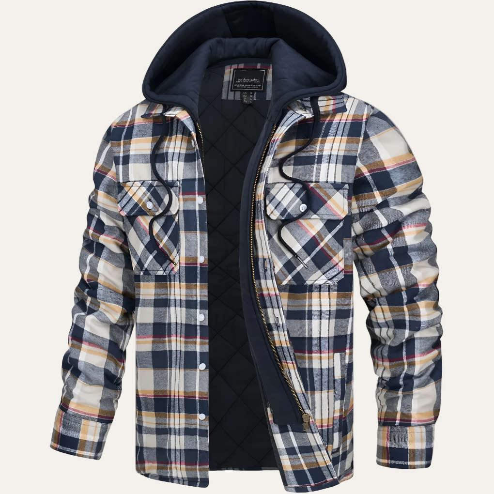 Warm Plaid Button Down Flannel Jacket for Men - OutfitLondon