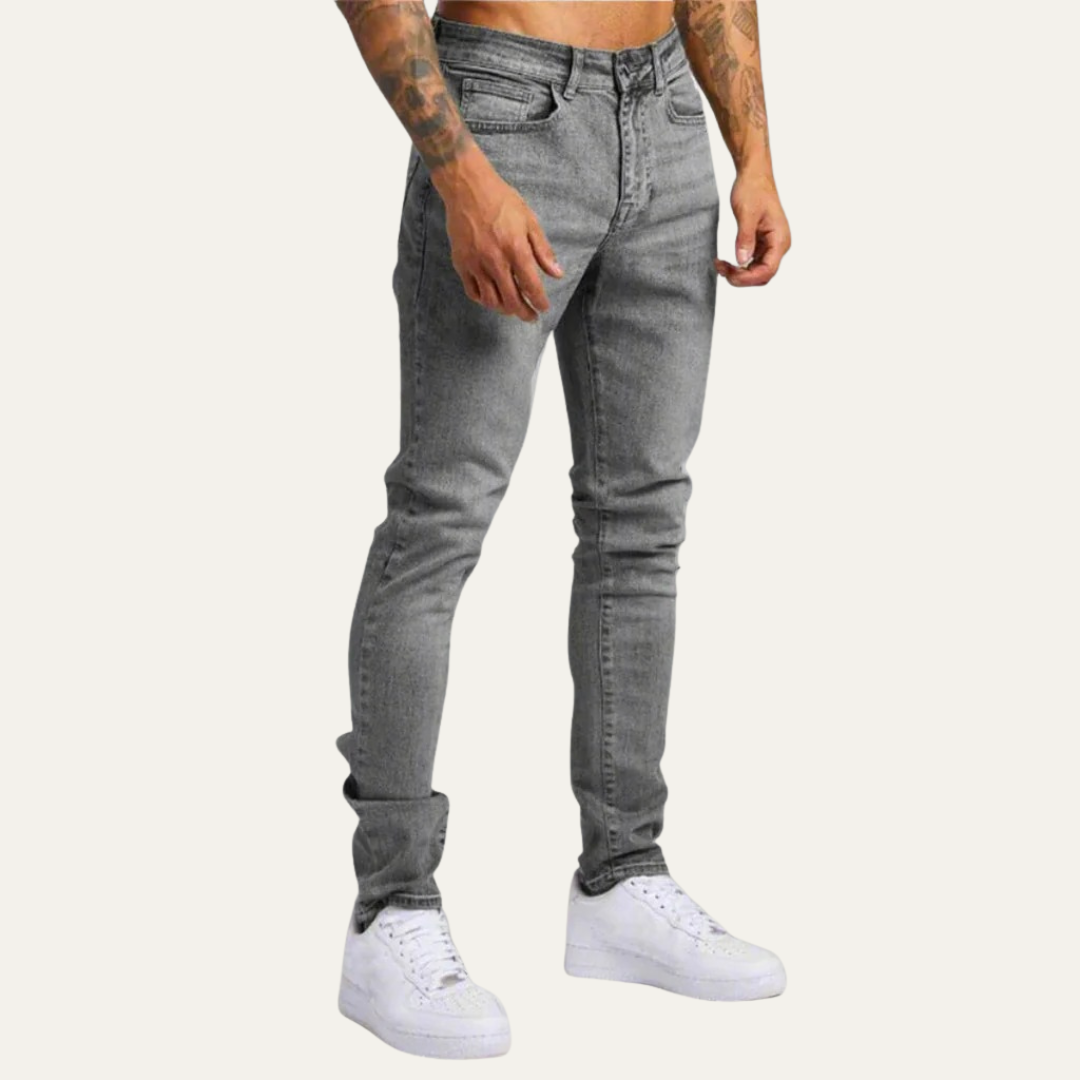 Men's Ripped Slim Fit Low Rise Jeans - OutfitLondon