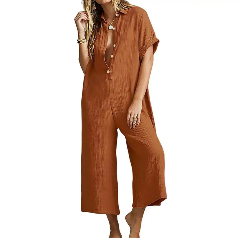 Cute Womens V Neck Jumpsuit - OutfitLondon