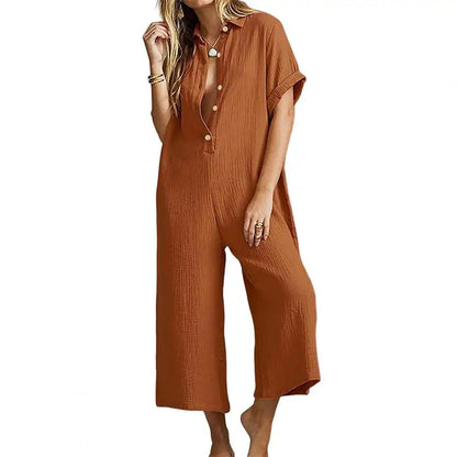 Cute Womens V Neck Jumpsuit - OutfitLondon