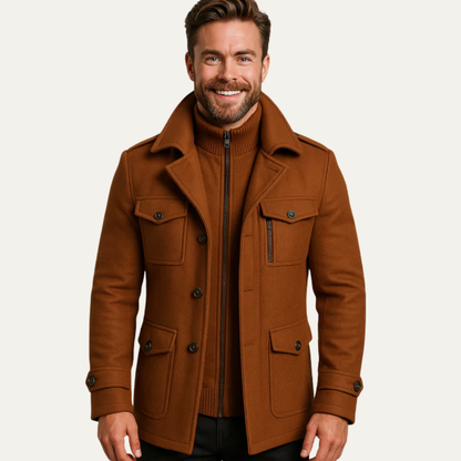 Men's Waterproof Long Trench Overcoat