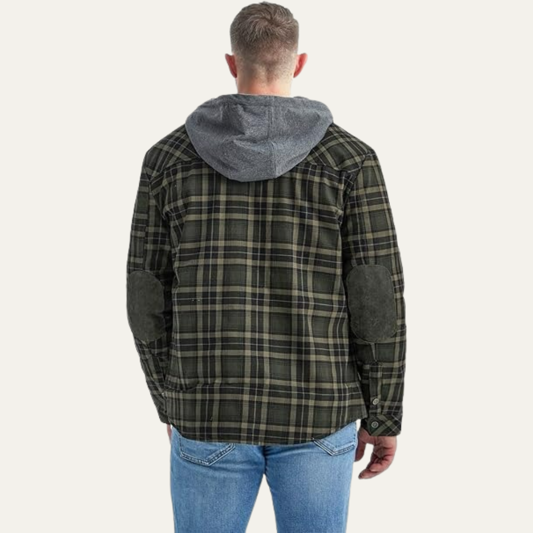 Warm Plaid Hoodie Flannel Jacket for Men - OutfitLondon