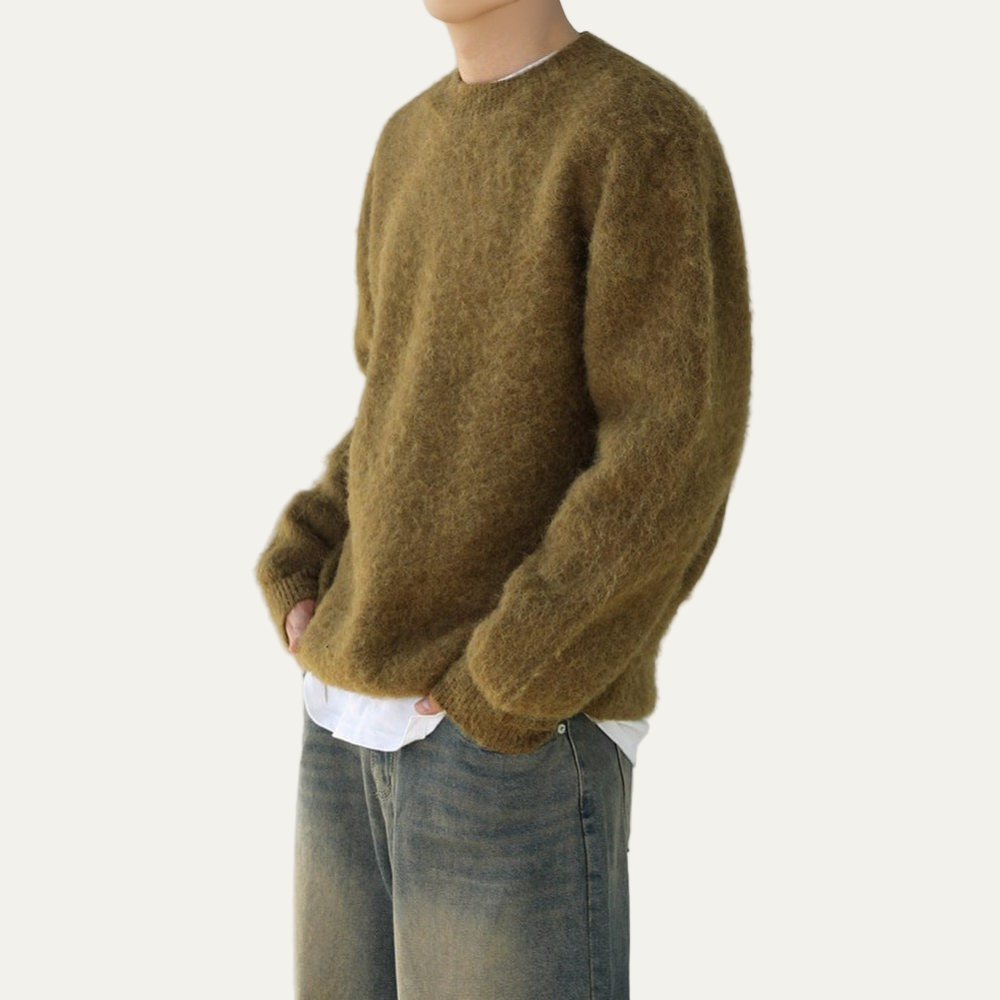 Soft Men's Casual Crew Neck Pullover Sweater