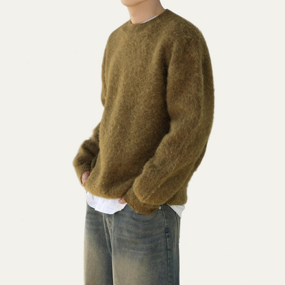 Soft Men's Casual Crew Neck Pullover Sweater