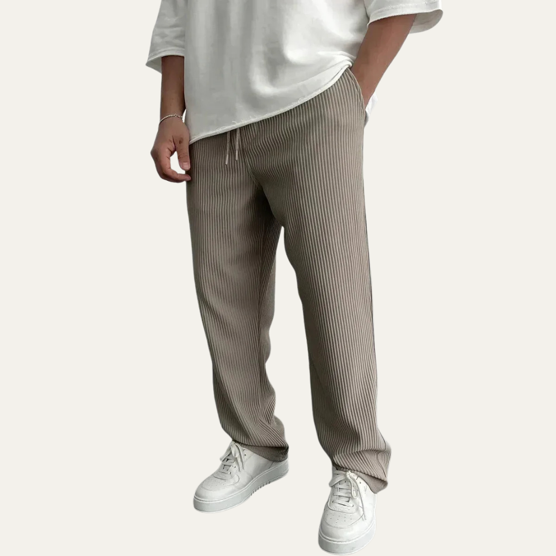 Comfortable Fit Ribbed Knit Sweatpants - OutfitLondon