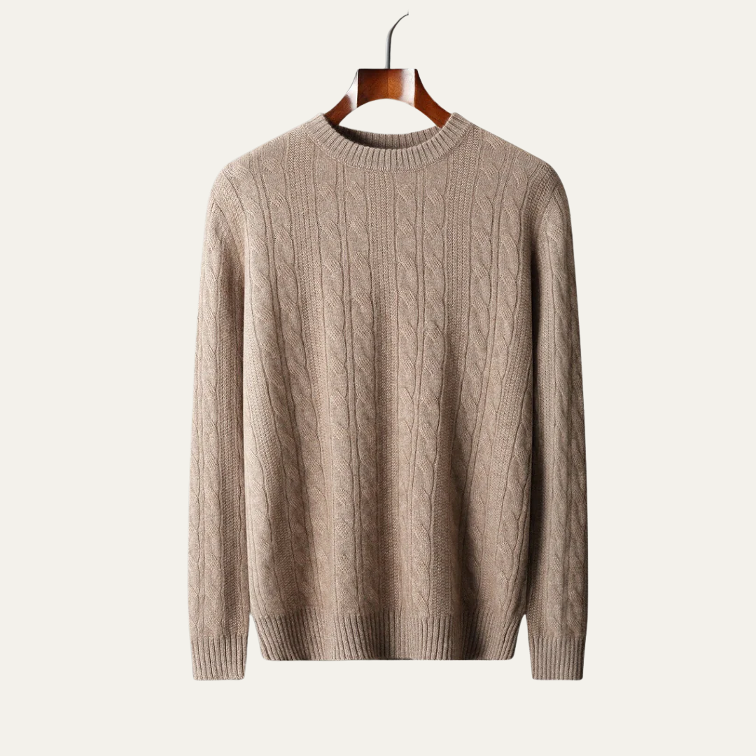 Warm Traditional Knit Crew Neck Sweater