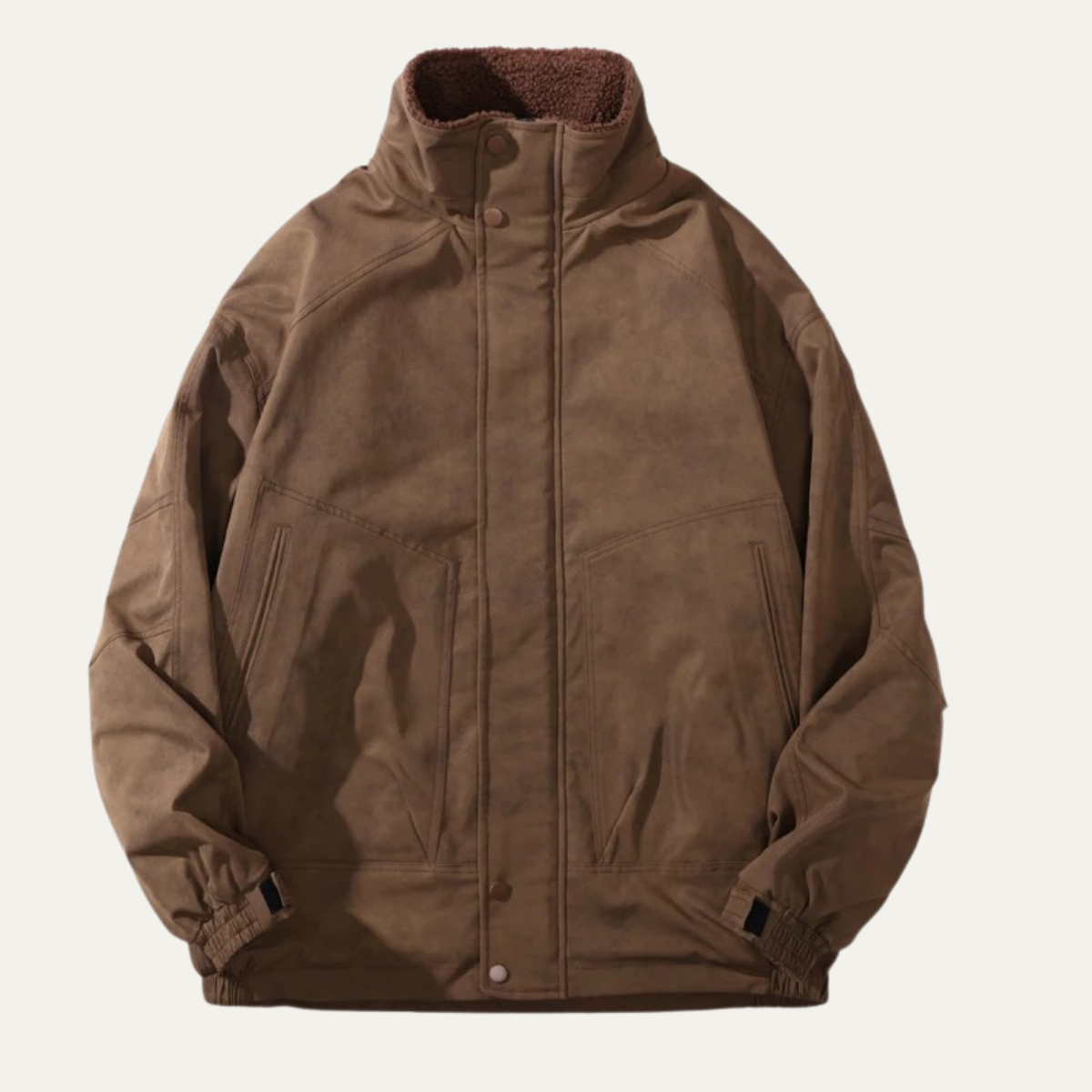 Luxury Mens Suede Inside Fleece Bomber Jacket - OutfitLondon