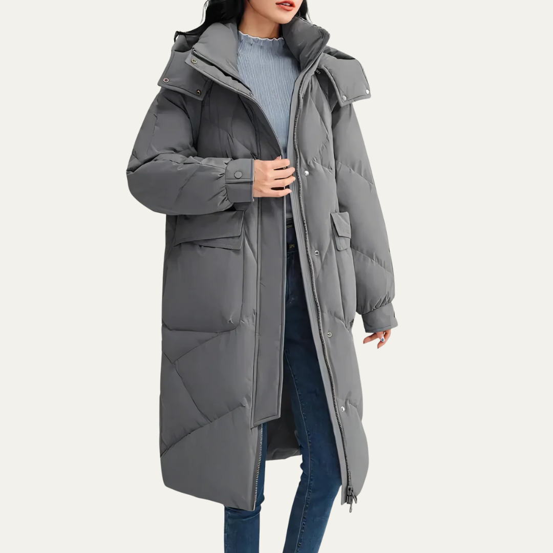 Warm Women's Quilted Down Parka Coat - OutfitLondon