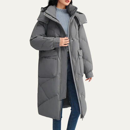 Warm Women's Quilted Down Parka Coat - OutfitLondon