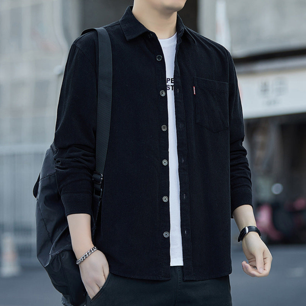 Relaxed Fit Mens Long Sleeve Coat - OutfitLondon