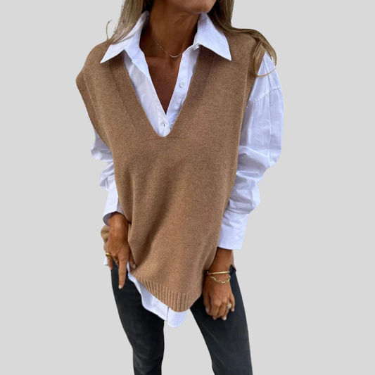 Cozy Cable Knit Vest Sweater - OutfitLondon