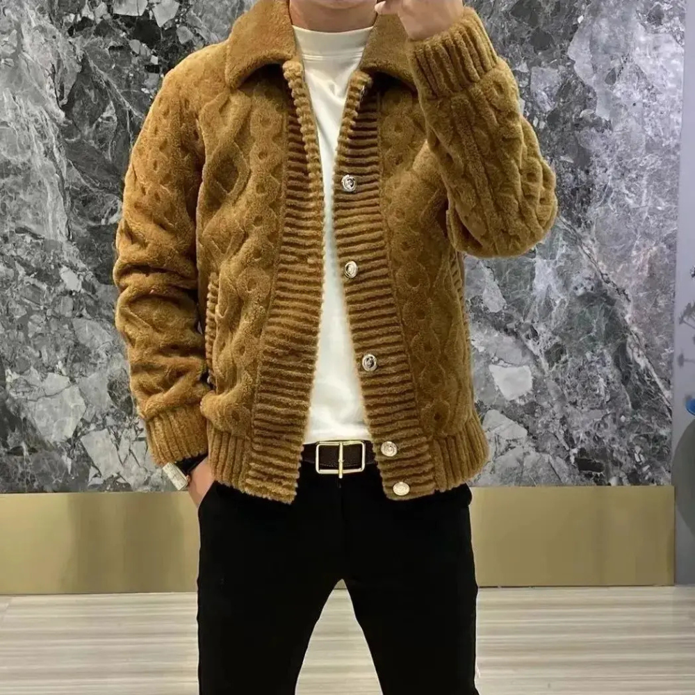 Men's Cozy Button Down Wool Jacket