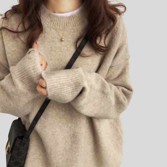 Comfy Crew Neck Long Sleeve Sweater - OutfitLondon