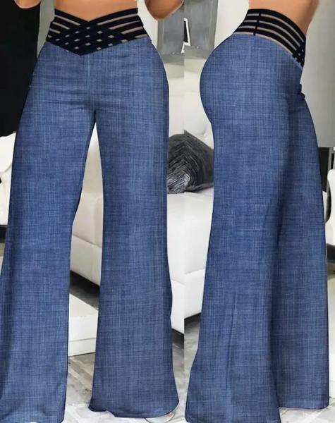 Women's Soft High Waist Flare Leg Pants - OutfitLondon