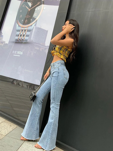 Soft High Rise Flare Jeans - OutfitLondon
