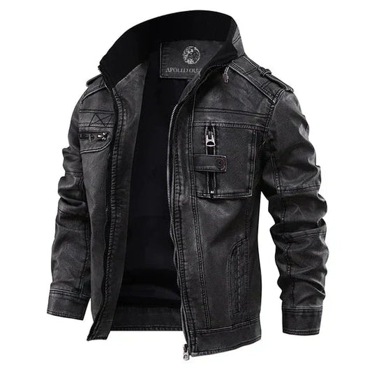 Classic Biker Genuine Leather Motorcycle Jacket - OutfitLondon