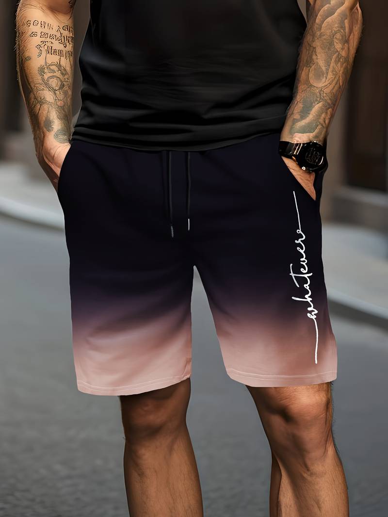 Dark Blue Gradient Men's Shorts - OutfitLondon