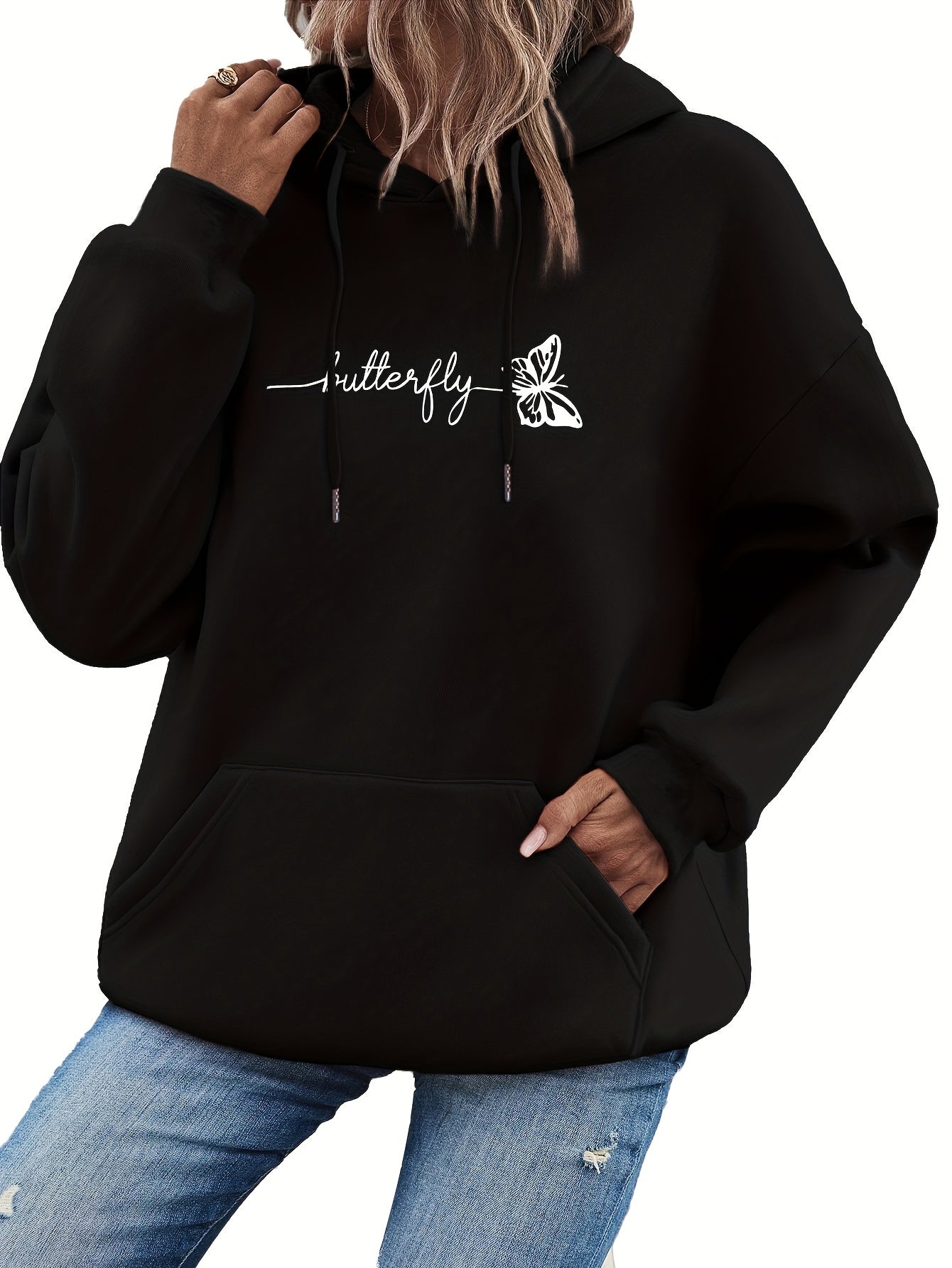Soft Ladies Hoodie with Floral Graphic