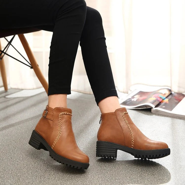Comfortable Women's Low Heel Ankle Boots