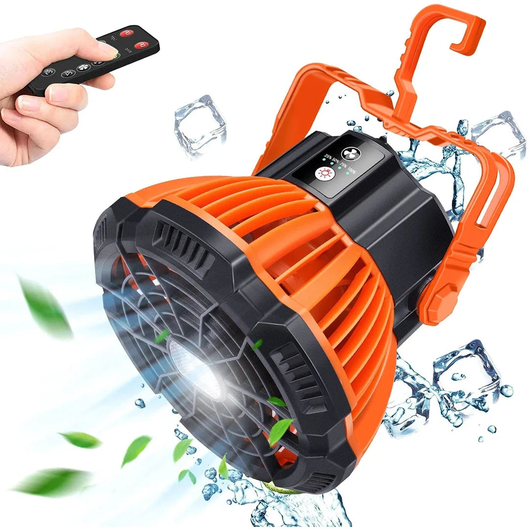 2-In-1 Portable Camping Lantern Electric Fan