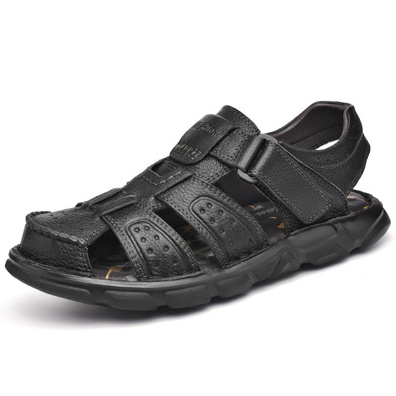 Men's Summer Vegan Leather Sandals with Closed Toe Style