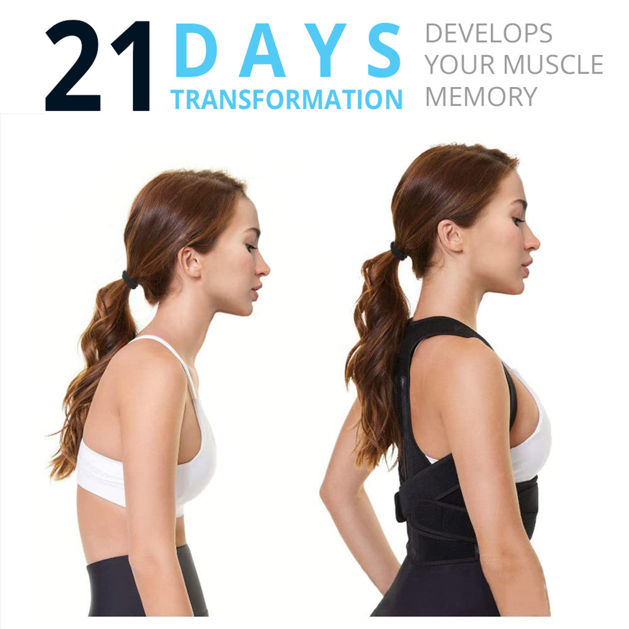Posture Back Brace Posture Corrector With Shoulder Harness Provides Support for Better Posture