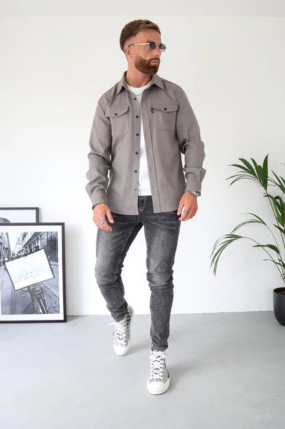 Classic Button Front Mens Jacket with Pocket