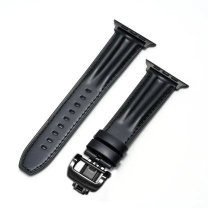 Classic Metal Strap Apple Watch Band With Silver Buckle