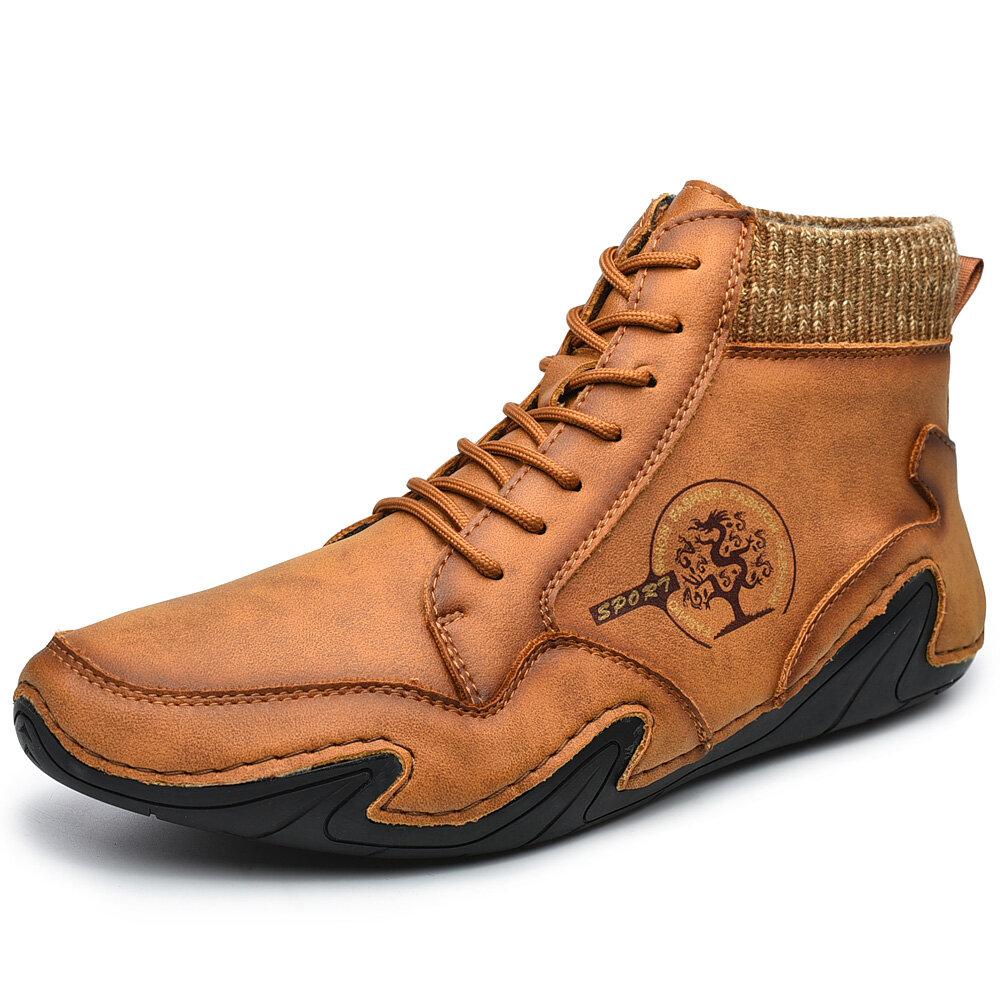 Barefoot Beck Shoes Men's Handmade Soft Slip Resistant Lace Up Leather Ankle Boots