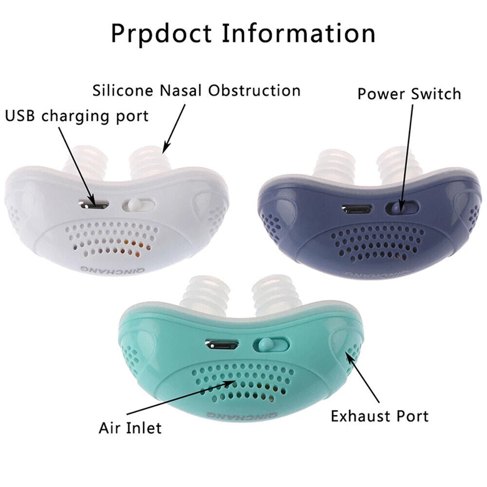 Electric Mini CPAP Noise Anti Snoring Device Sleep Apnea Stop Snore Aid Stopper