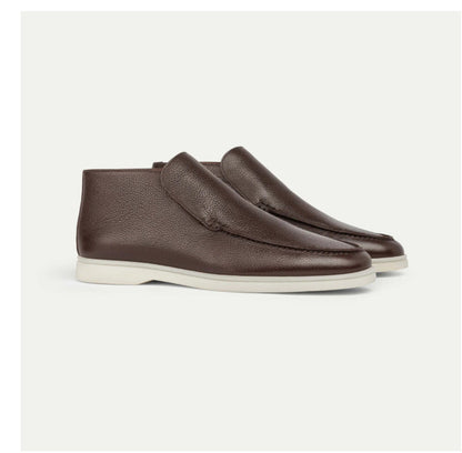Men's Classic Leather Flat Heel Penny Loafers