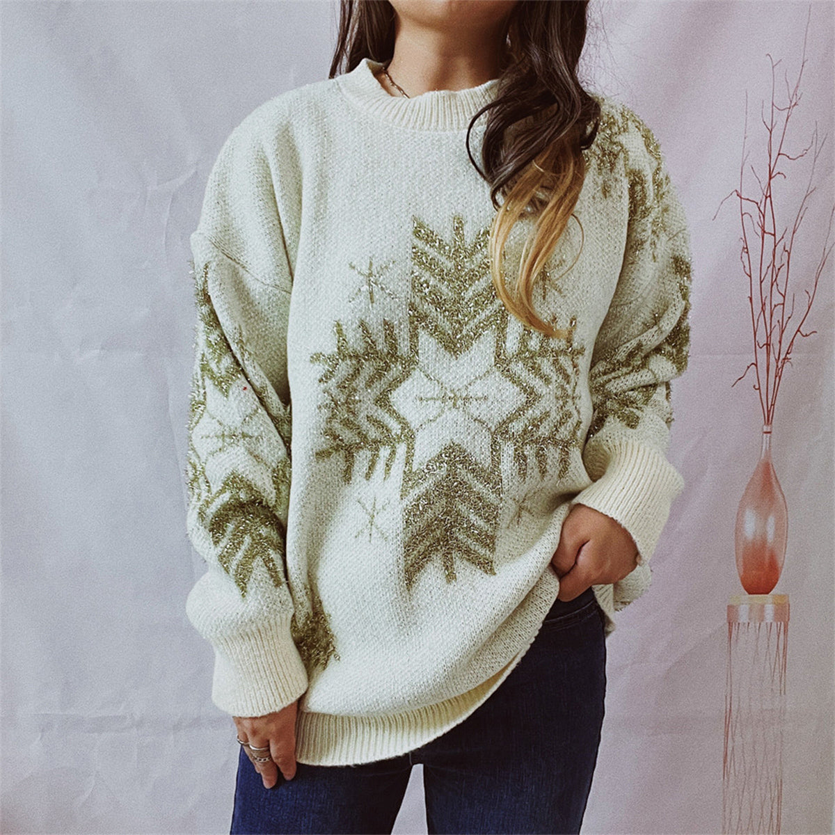 Warm Cozy Crew Neck Jumper – Gentle Knit Style