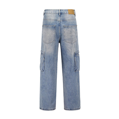 Men's Casual Denim Cargo Jeans