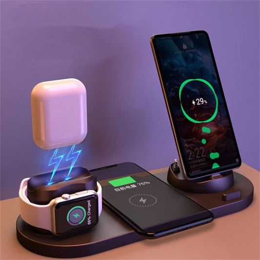 6 In 1 Wireless Charger For IPhone/Android/Type-C