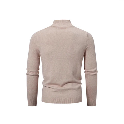 Classic Men's Beige Crew Neck Sweater
