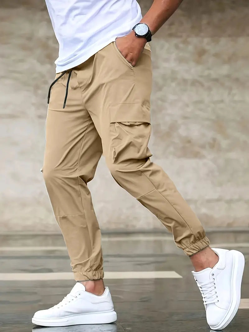Men's Cargo Pants: Casual Elastic Waist Style