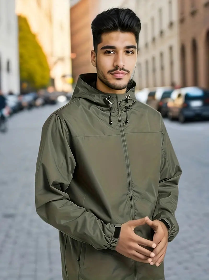 Breathable Men's Rain Hooded Jacket