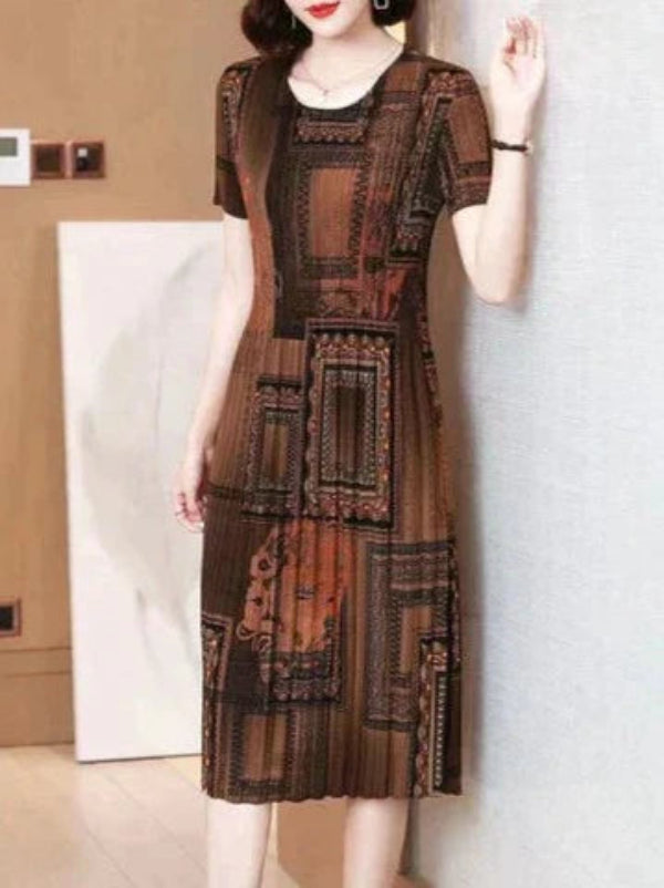 Elegant Flower Knee Length Dress for Ladies
