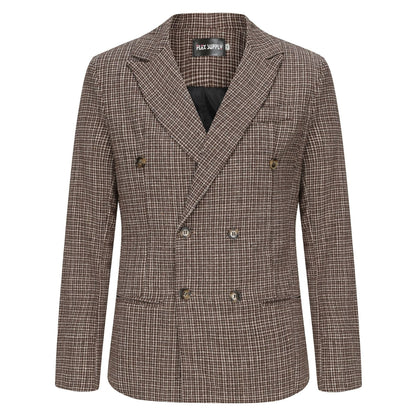 Men's Casual Slim Fit Plaid Suit Jacket