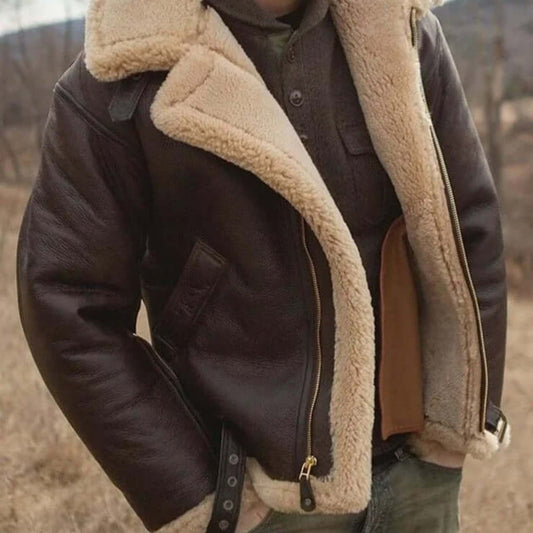Luxurious Leather Aviator Jacket - OutfitLondon