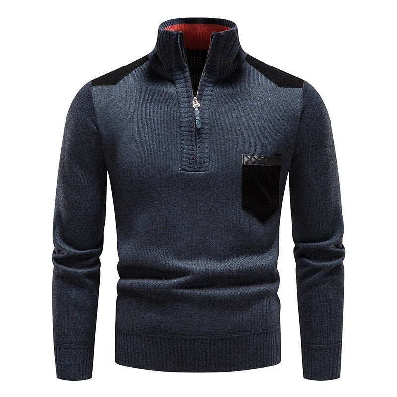 Warm Cable Knit Zip Up Sweater