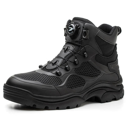 S3 Work Shoes Ultralight, Henner Wear-Resistant Safety Shoes with Steel Cap Swivel Buckle