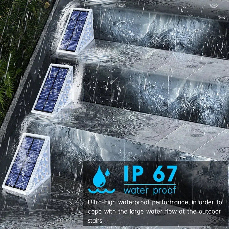 4 Packs Solar-Powered Outdoor Stair Lights