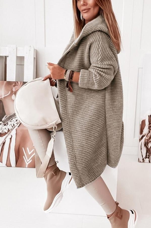 Cozy Ladies Cable Knit Hoodie Vest